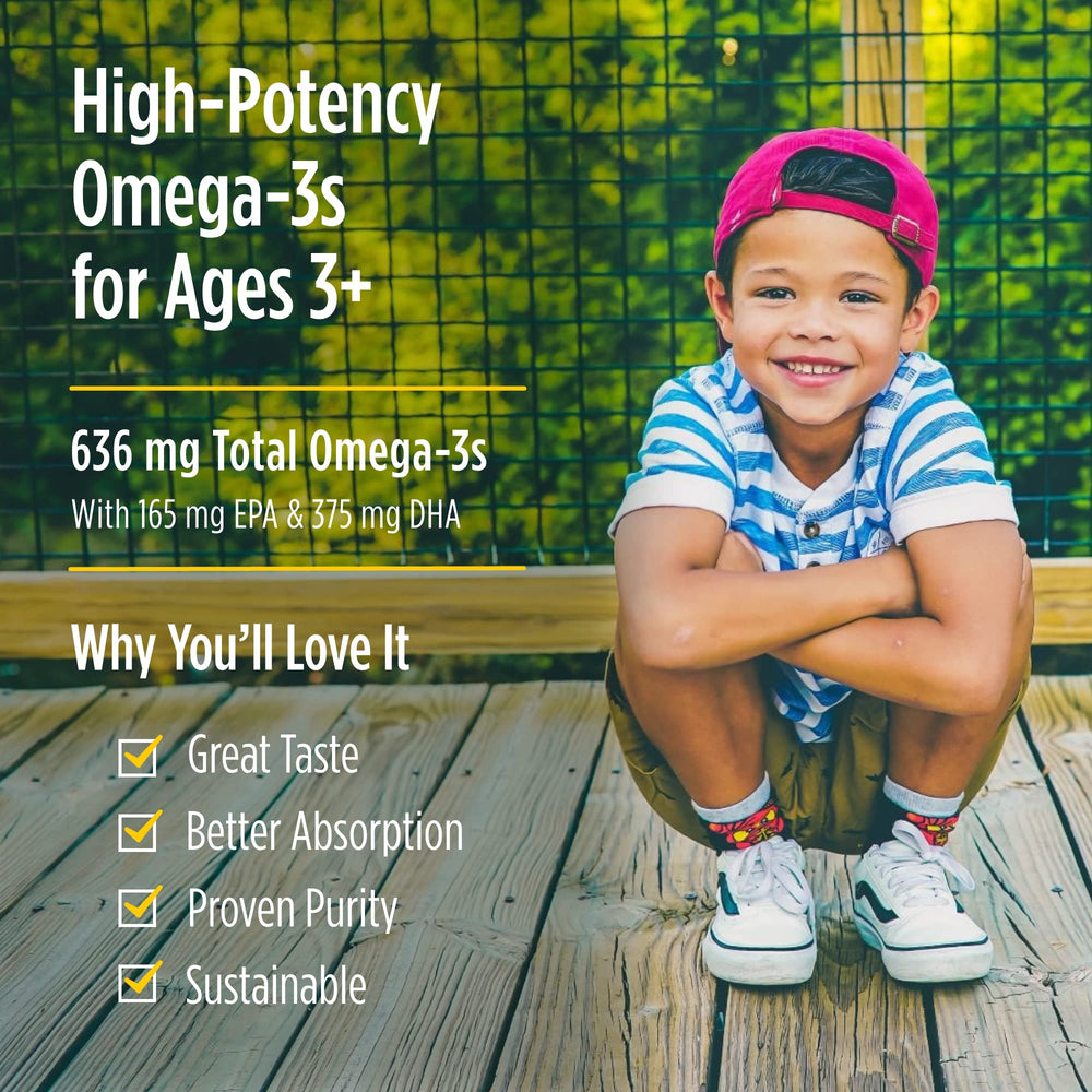 Nordic Naturals DHA Xtra ethical innovation badge highlights sustainable sourcing.