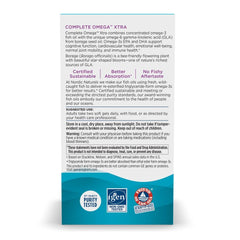 Nordic Naturals Complete Omega Xtra lemon label highlights non-GMO and purity