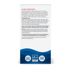 Nordic Naturals CoQ10 ubiquinol 100mg label details quality and purity
