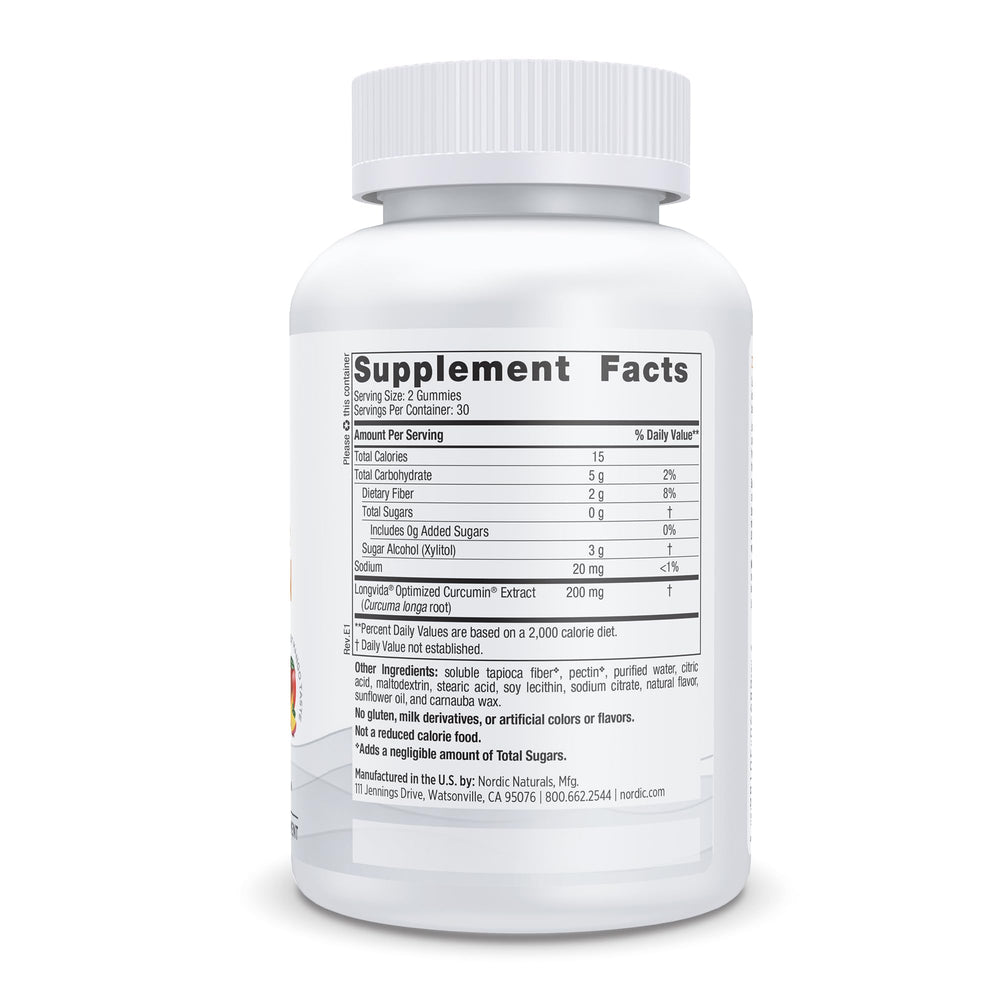 Nordic Naturals curcumin gummies SLCP technology illustration highlighting enhanced absorption.
