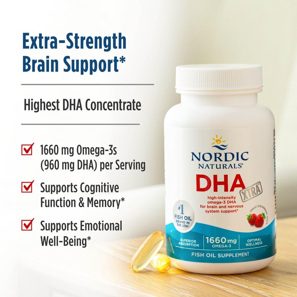 Nordic Naturals DHA Xtra gluten-free and dairy-free badge on label