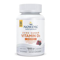 Gomitas Nordic Naturals D3 sin azúcar, sabor mora silvestre, apoyo potencial al sistema inmune