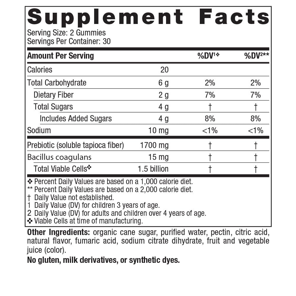 Nordic Naturals Kids Flora Gummies close-up showing chewy texture for kid-friendly digestive support