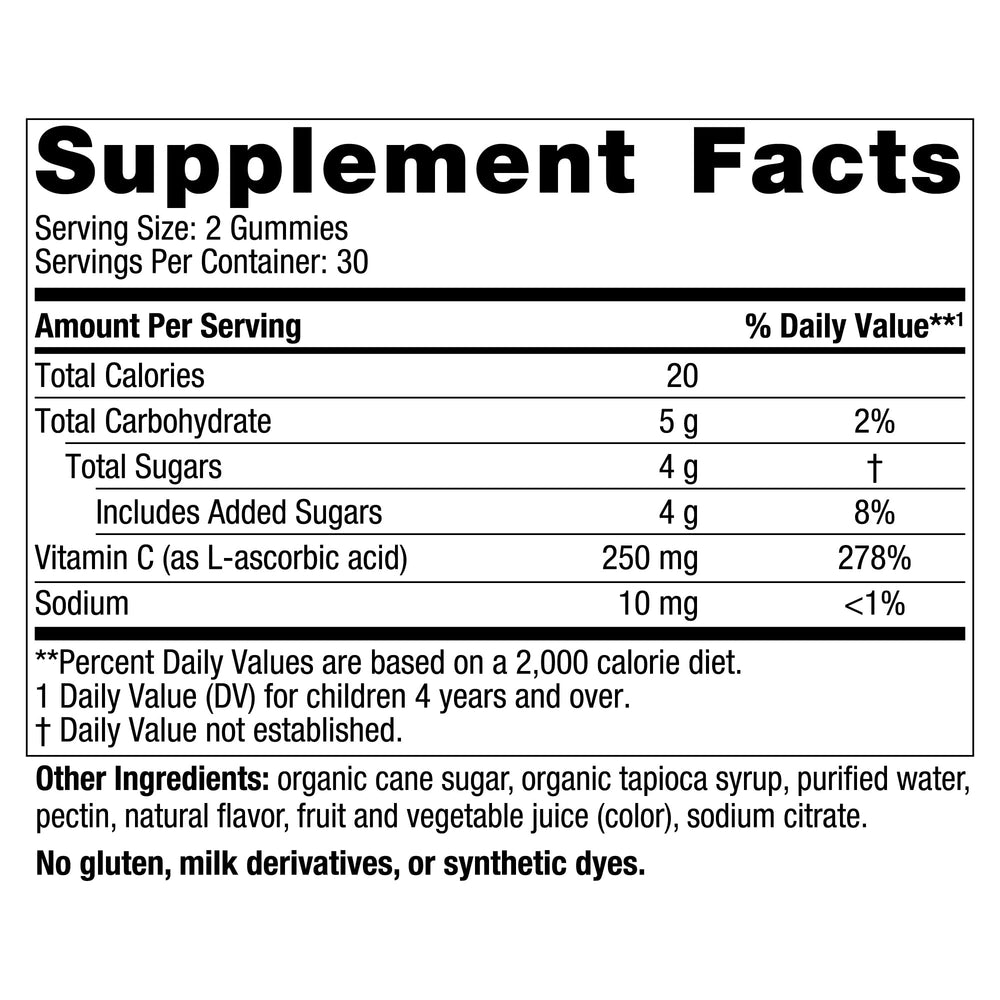 Nordic Naturals Kids Vitamin C Gummies tangy pieces highlight chewy daily intake