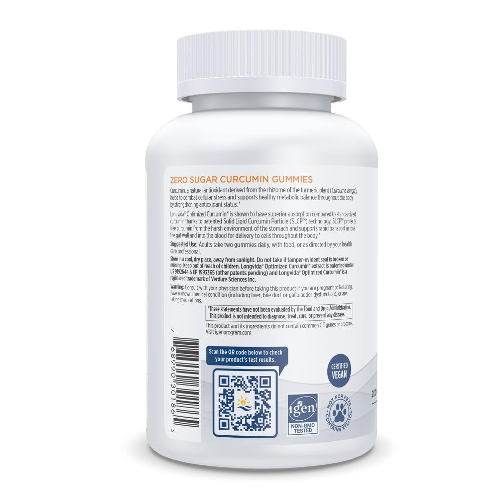Nordic Naturals Longvida 200 mg curcumin bottle on table, easy daily supplement.