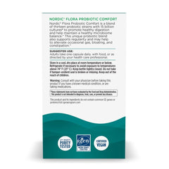 Nordic Naturals Nordic Flora Probiotic Comfort label highlights 13 strains and 15B cultures