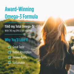 Measured dropper of Nordic Naturals Omega-3 Lemon for daily heart-brain support.