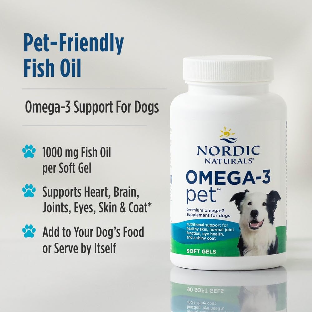 Nordic Naturals Omega-3 Pet ingredients glass close-up showing triglyceride oil for absorption