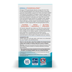 Nordic Naturals Omega-3 Phospholipids label highlights omega-3 content per serving