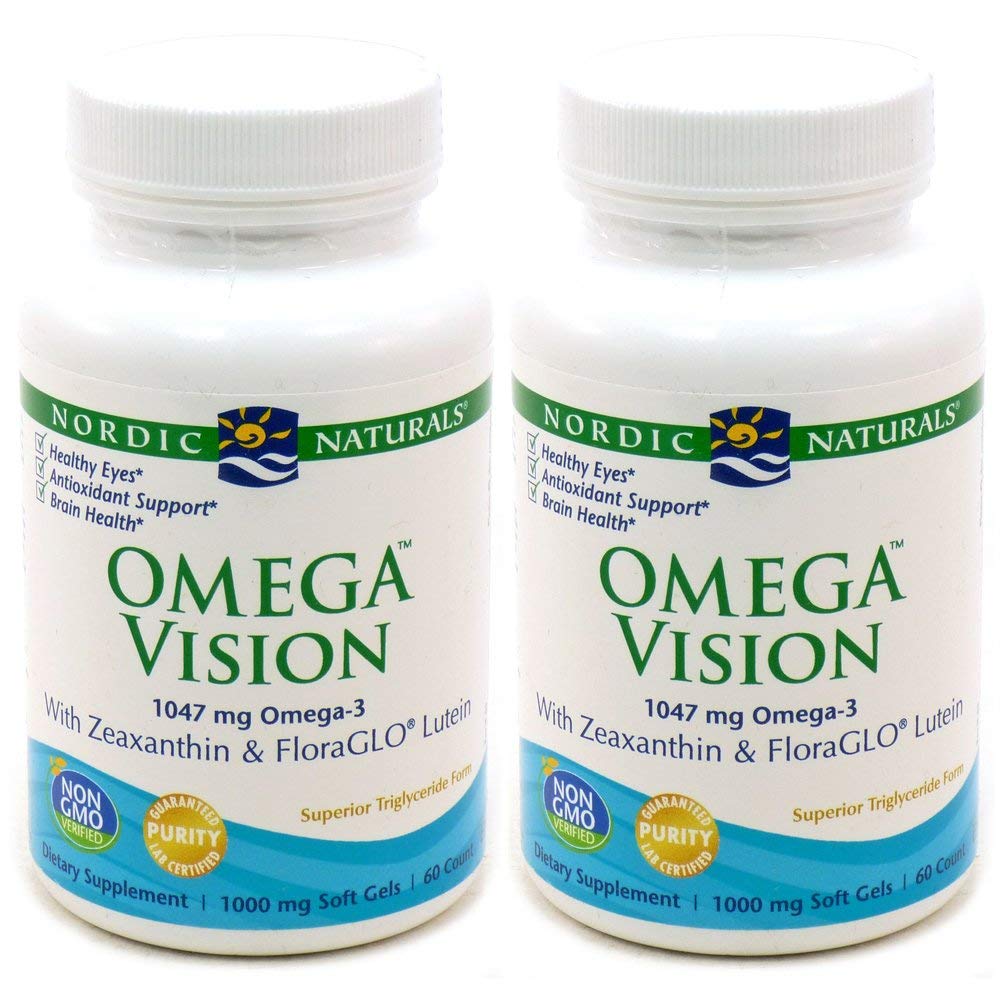 Nordic Naturals Omega Vision lemon bottle with lutein and zeaxanthin supports eye health