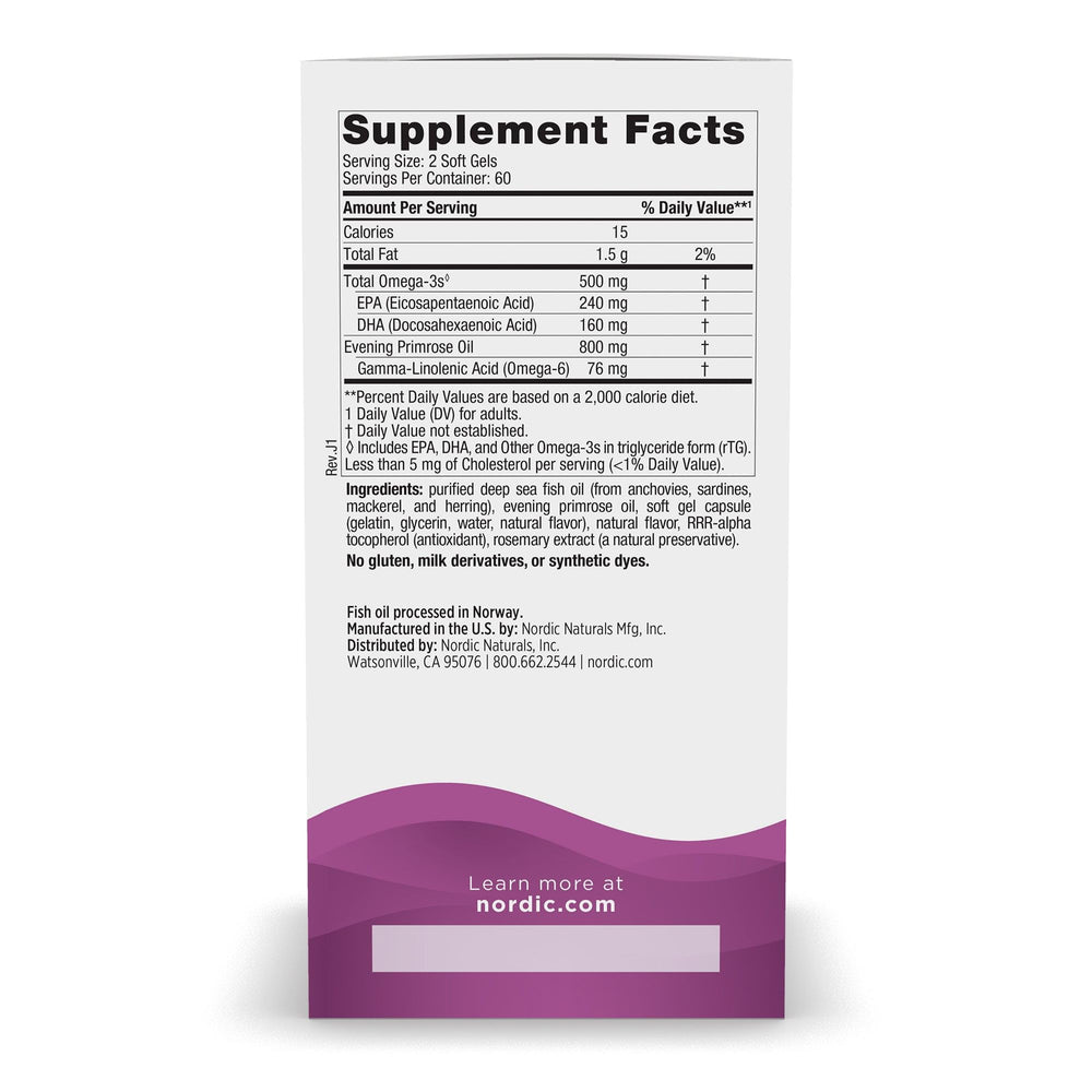 Nordic Naturals Omega Woman lemon soft gels close-up highlights easy-to-swallow capsules.
