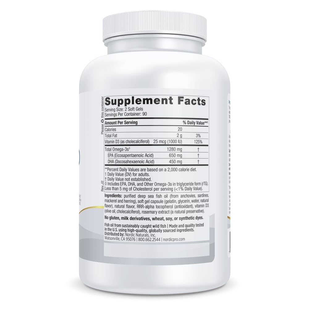 Nordic Naturals ProOmega-D lemon softgels close-up highlights lemon flavor and soft gel texture