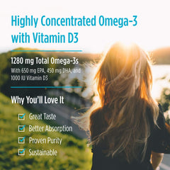 Nordic Naturals ProOmega-D vitamin D3 bottle label emphasizes mood and calcium absorption