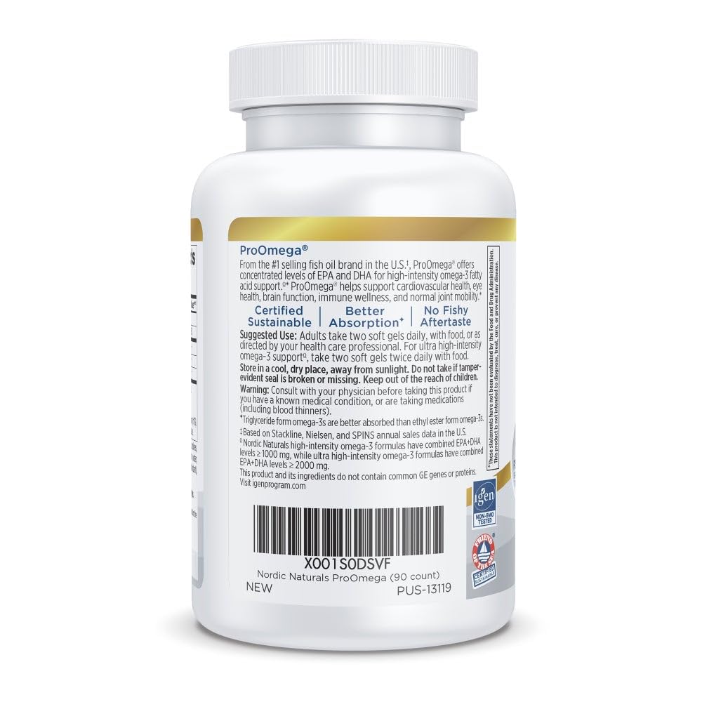 Pouring Nordic Naturals ProOmega Lemon soft gels from bottle into hand