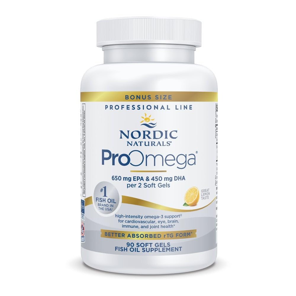 Nordic Naturals ProOmega Lemon bottle ready for daily use, supports heart and mood