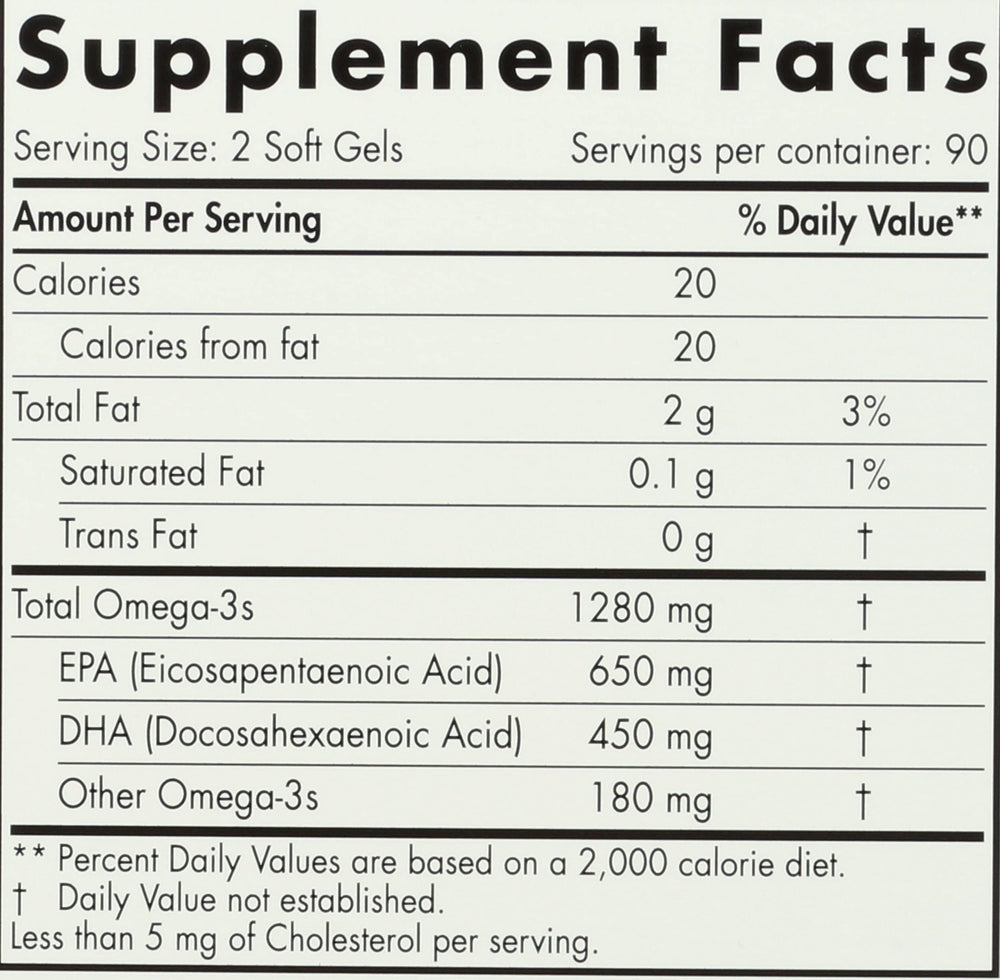 Nordic Naturals Ultimate Omega bottle pour showing easy daily dosing