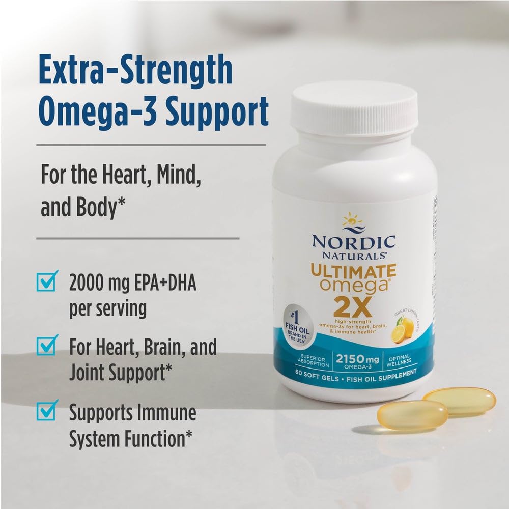 Nordic Naturals Ultimate Omega 2X Lemon packaging highlighting responsible packaging and quality