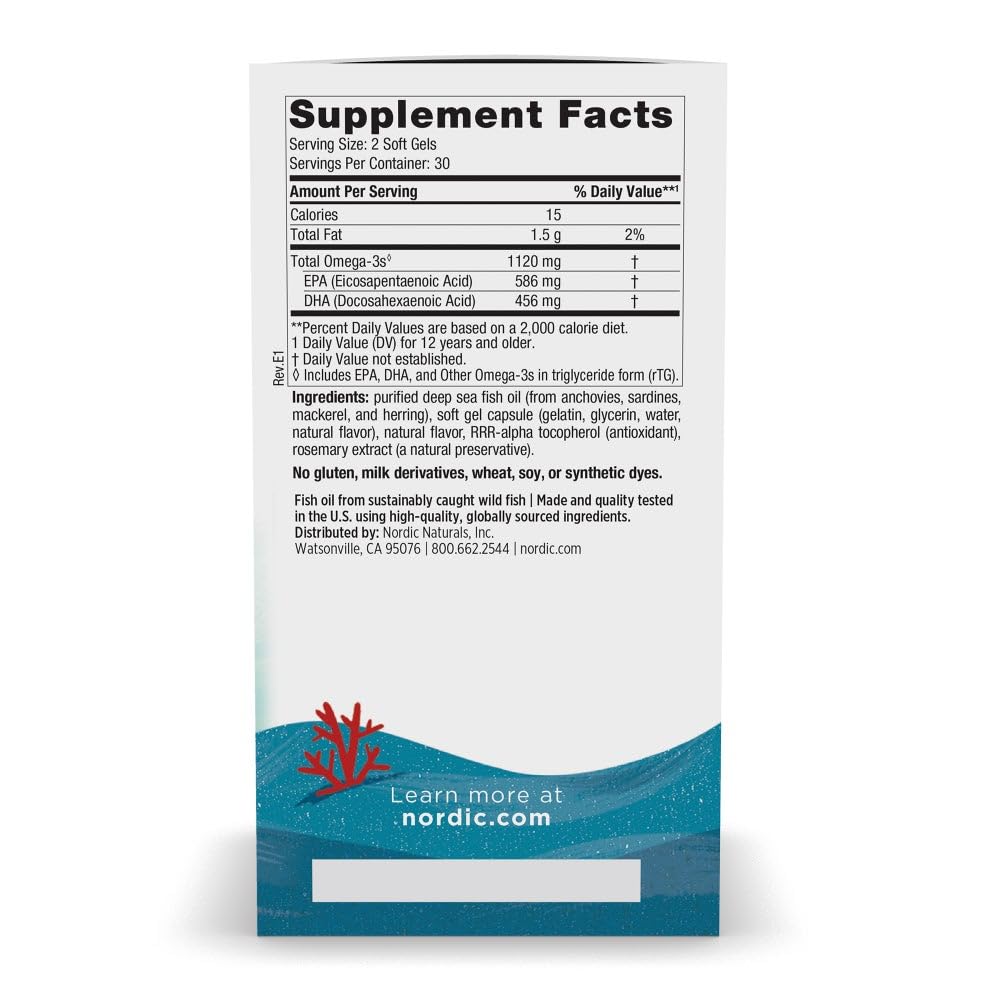 Nordic Naturals Ultimate Omega 2X Teen strawberry soft gels showcase easy swallow format and concentrated EPA/DHA.