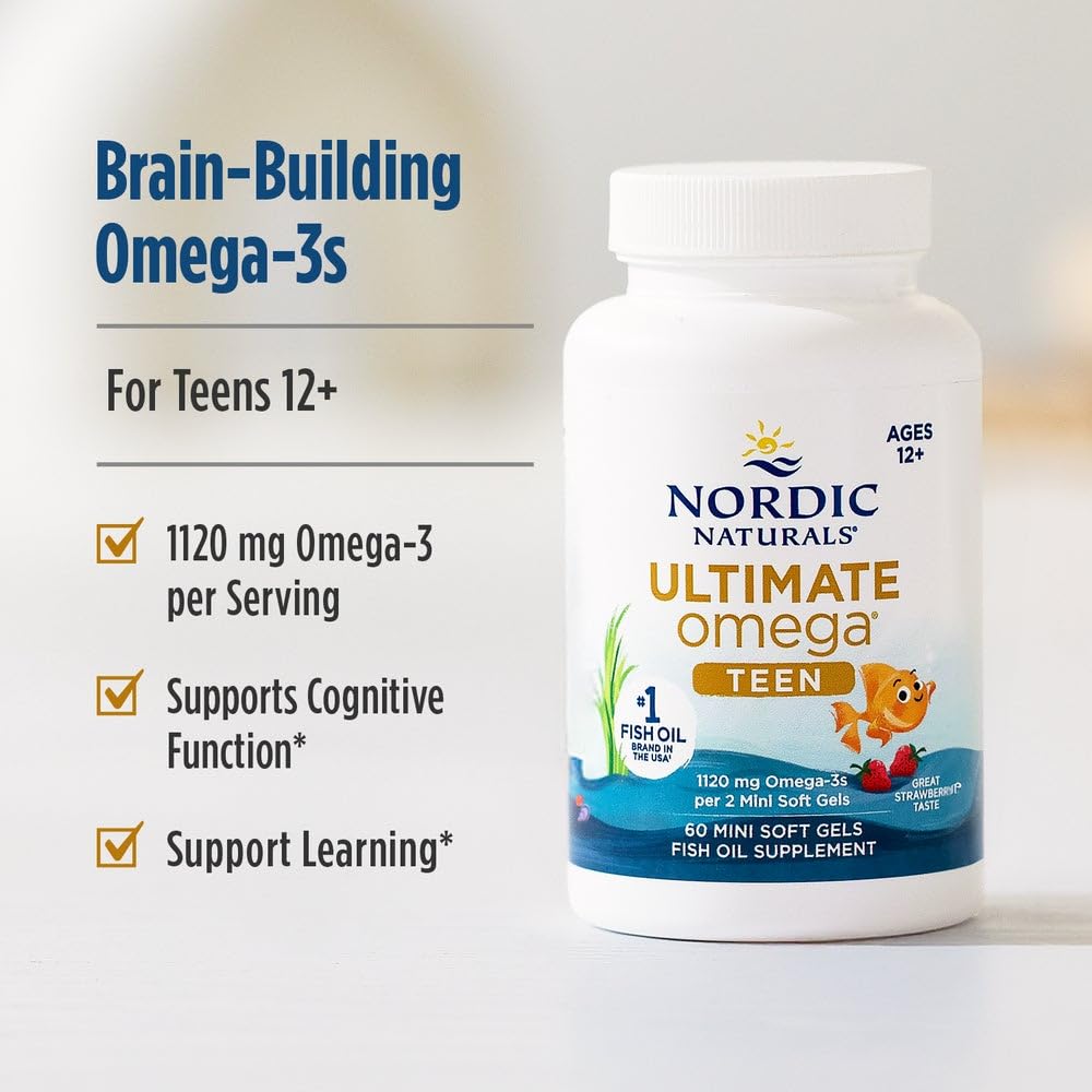 Nordic Naturals Ultimate Omega 2X Teen strawberry taste and aroma noted.