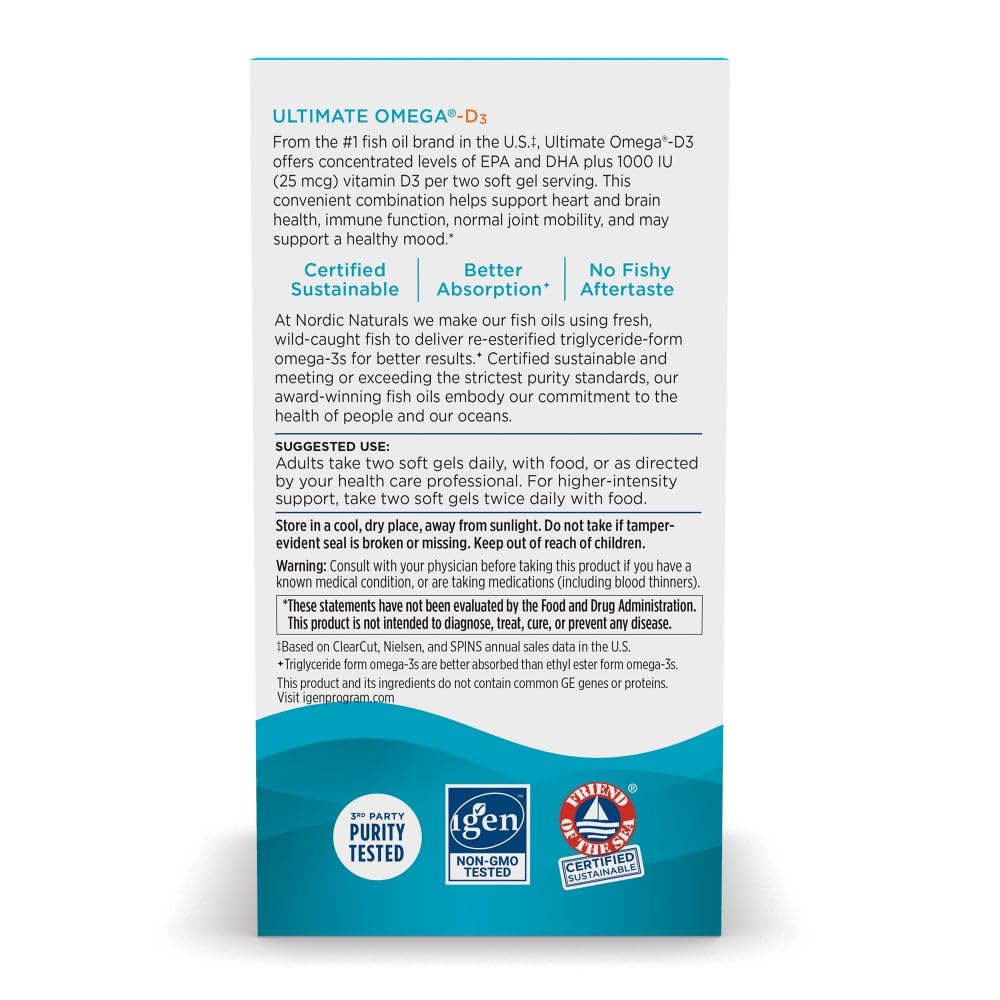 Nordic Naturals Ultimate Omega-D3 lemon label close-up shows ingredients