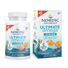 Nordic Naturals Ultimate Omega Jr. bottle front for kid-friendly omega-3 supporting brain health