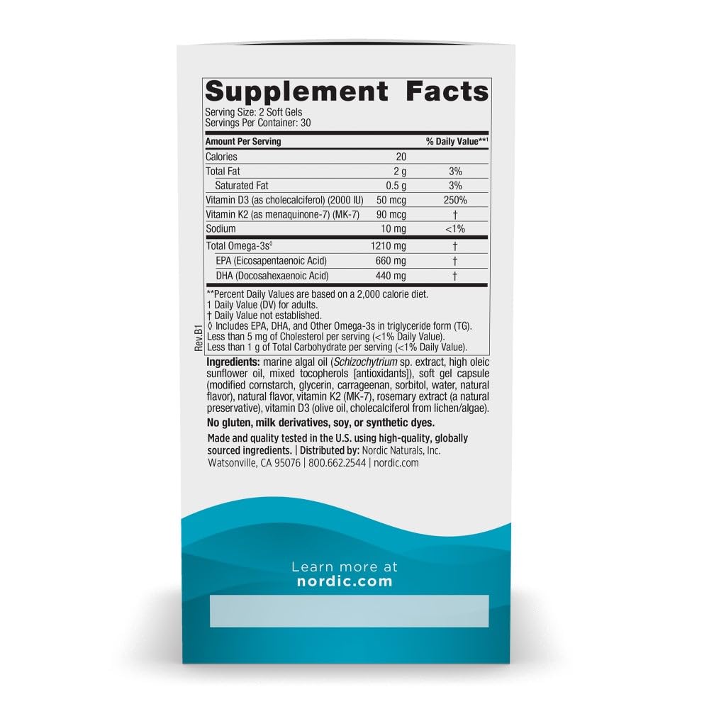 Nordic Naturals Ultimate Omega Plant-Based capsules close-up for vegan omega-3 benefits.