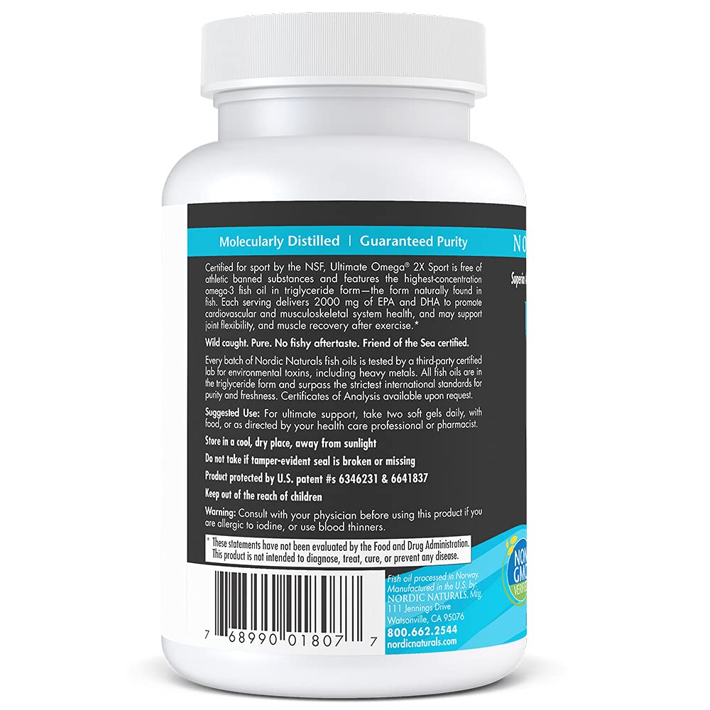 Lemon flavor note of Nordic Naturals Ultimate Omega Sport 2X for workout days