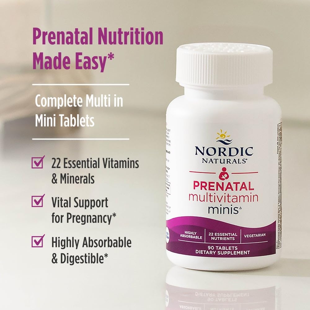 Active B vitamins panel on Nordic Naturals prenatal minis ingredients list