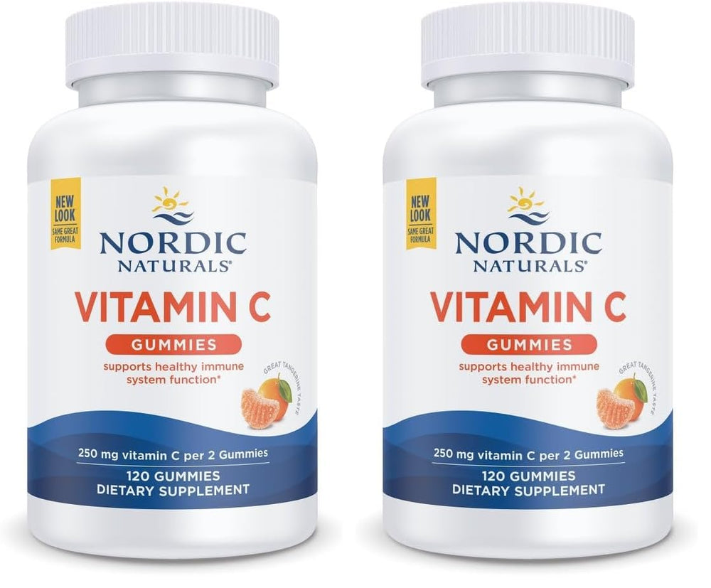 Nordic Naturals Vitamin C Gummies Tart Tangerine bottle front for daily immune support
