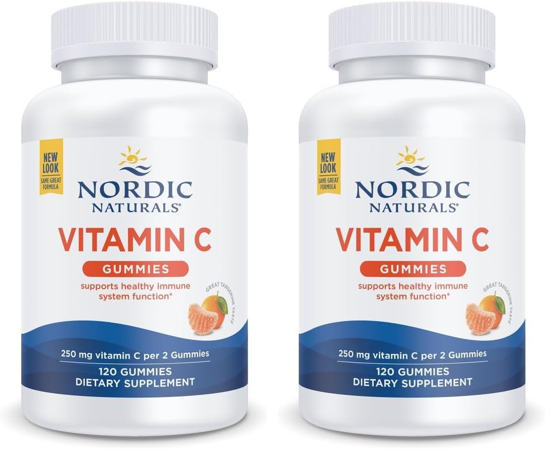 Nordic Naturals Vitamin C Gummies Tart Tangerine bottle front for daily immune support