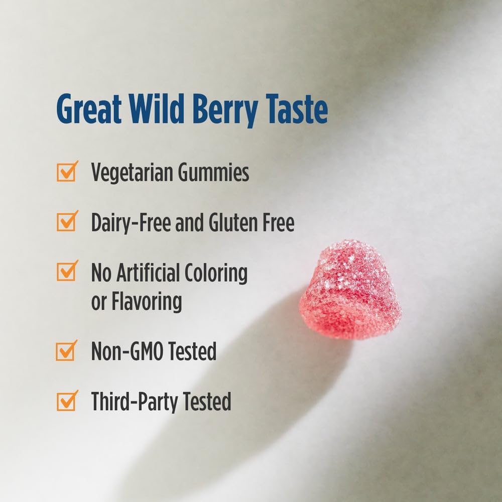 Close-up of Nordic Naturals Vitamin D3 Gummies Wild Berry gummy texture.