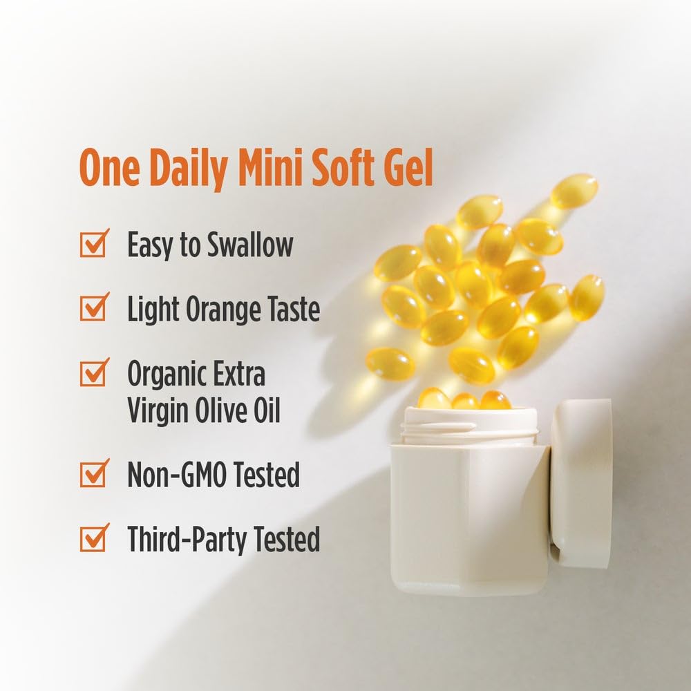 Nordic Naturals Vitamin D3 orange mini soft gels glow with citrus appeal for daily use