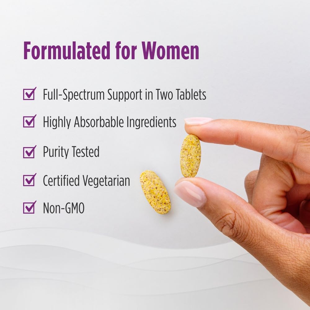 Nordic Naturals Women’s Multivitamin Extra Strength nutrition facts panel underscores 20 essential nutrients.