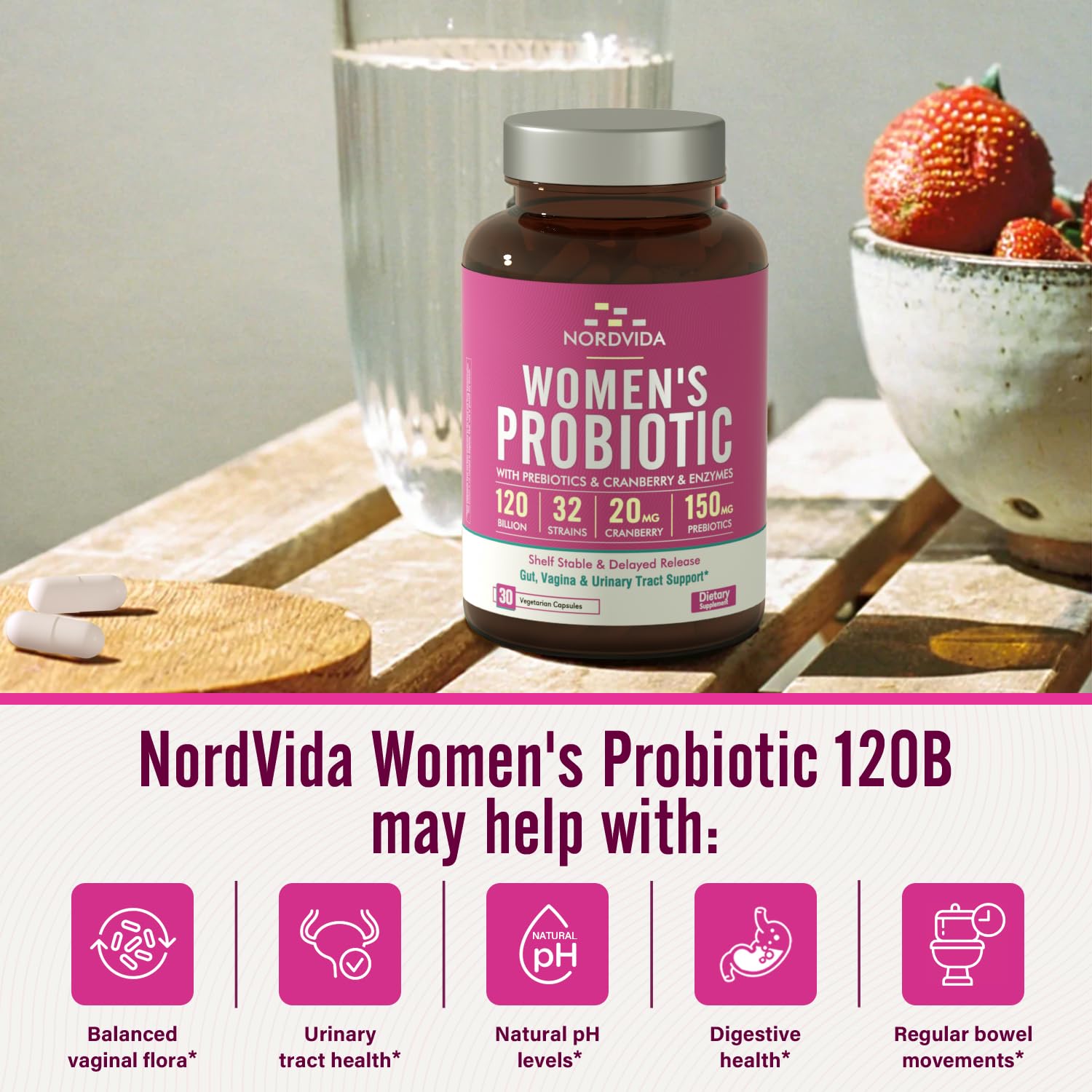 Nordvida Digestive enzymes capsule close-up for easier digestion