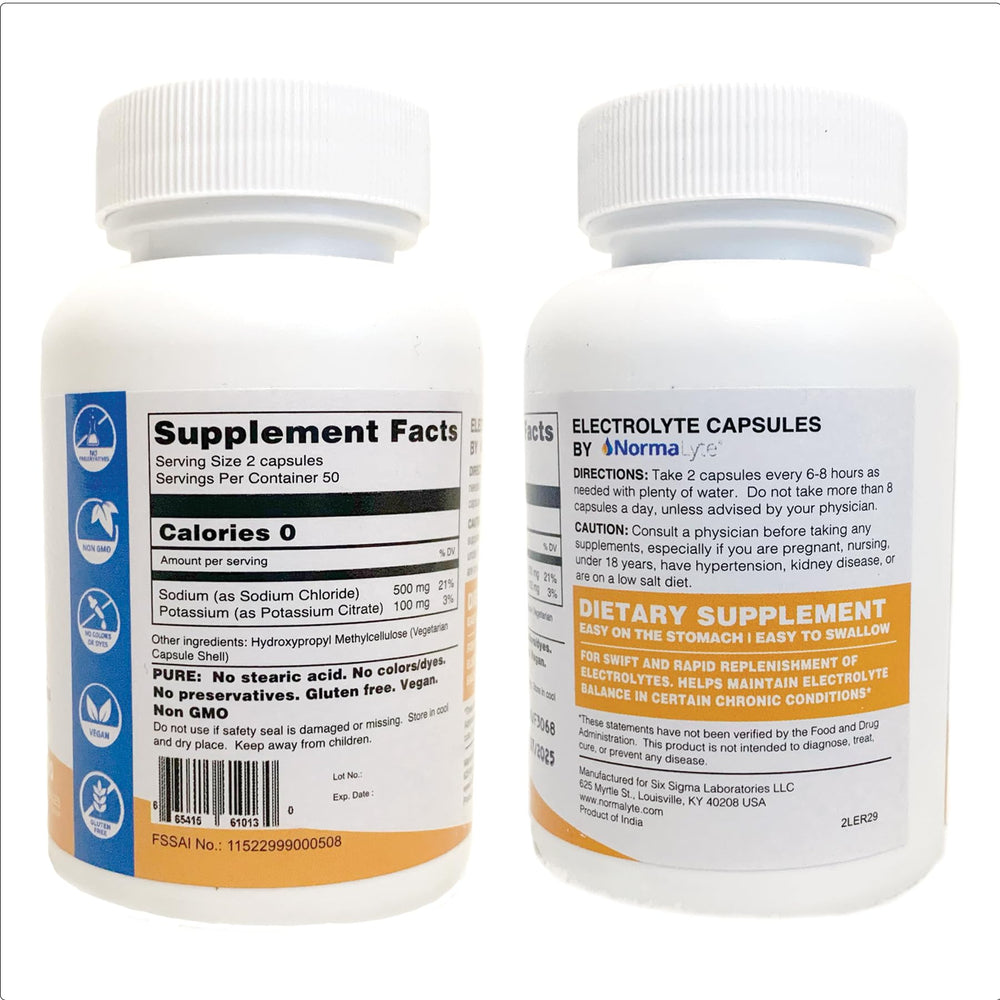 Close-up of NormaLyte capsules highlighting clean, sugar-free formula for active days.