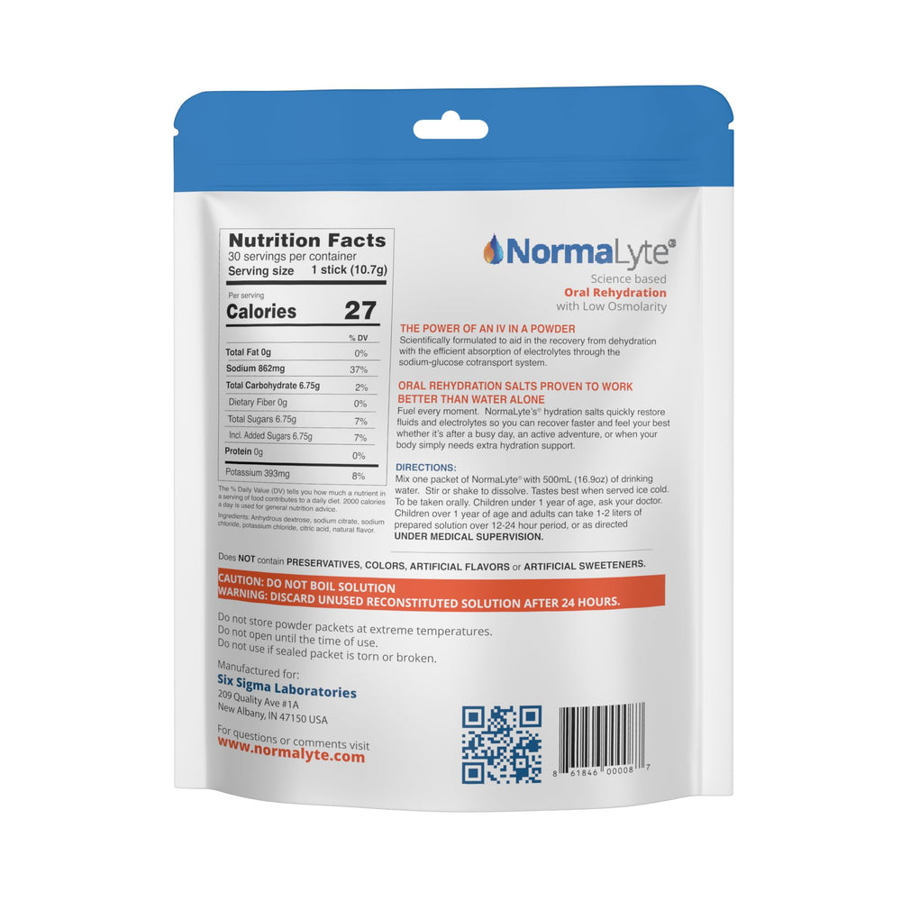 NormaLyte Pure packets with a healthcare professional image suggesting trusted hydration support.