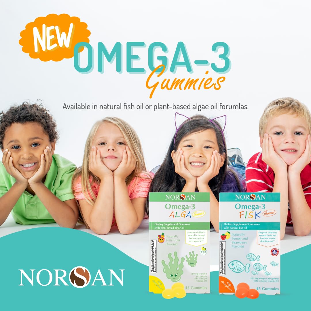 NORSAN Fisk Kids final scene with a smiling child ready for daily omega-3 dose