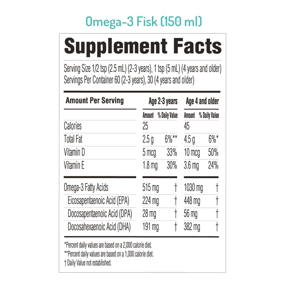 NORSAN Fisk Kids orange-flavour liquid close-up emphasizing tasty omega-3 for kids