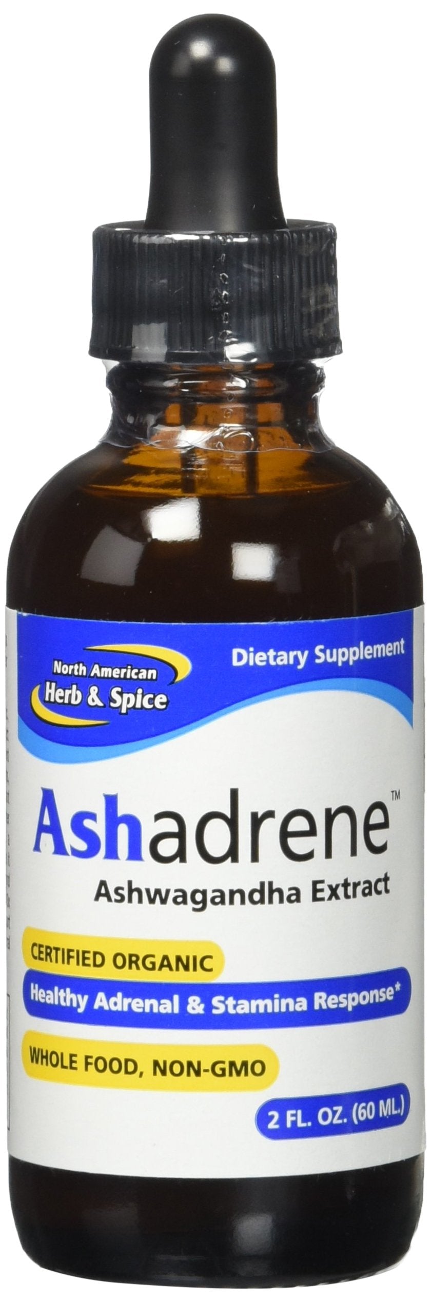 Ashadrene label detail highlighting USDA Organic and Non-GMO status.