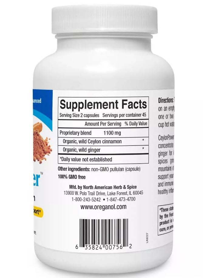 North American Herb & Spice CeylonPower capsules close-up for easy daily use
