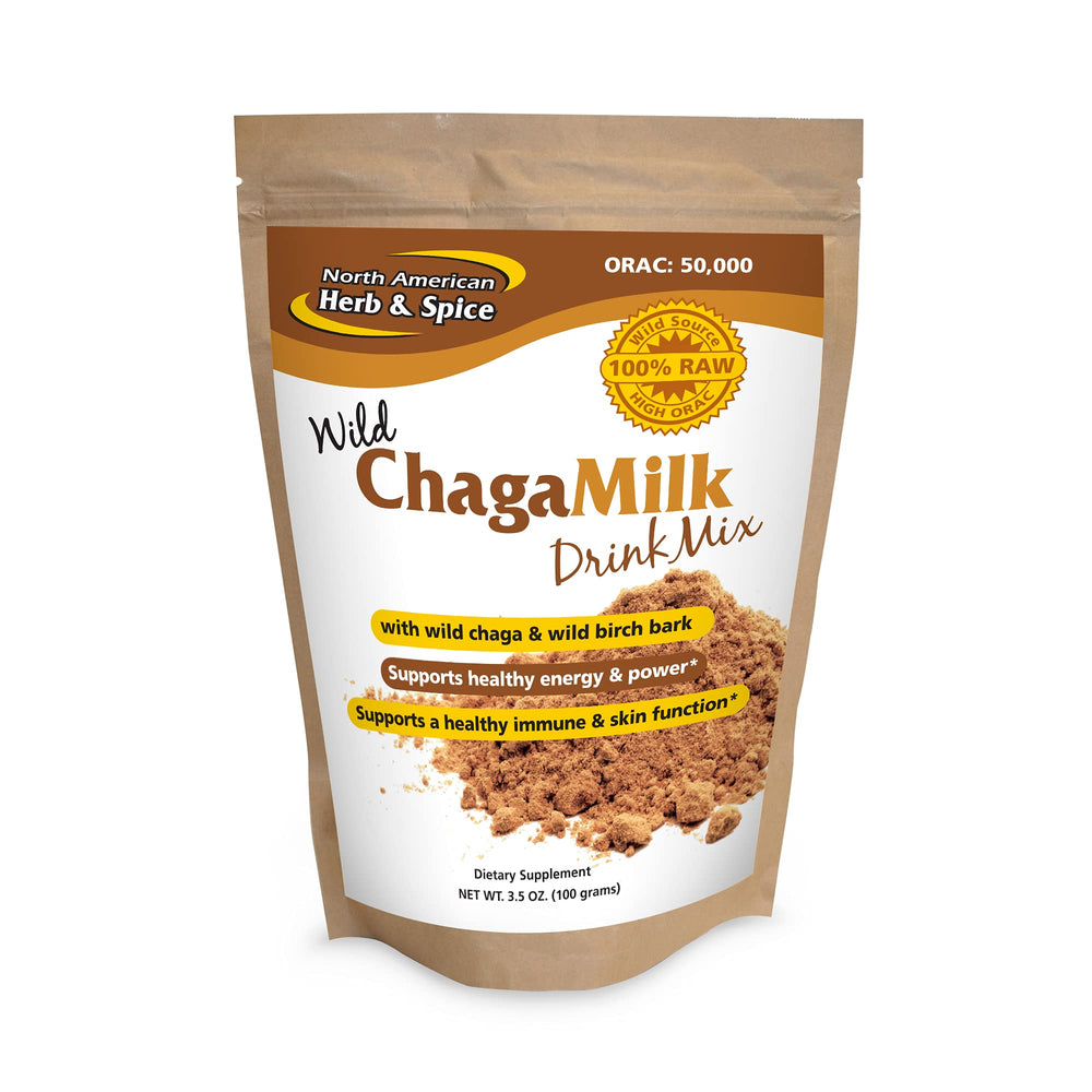 North American Herb & Spice ChagaMilk Drink Mix bottle front, adaptive endurance blend.