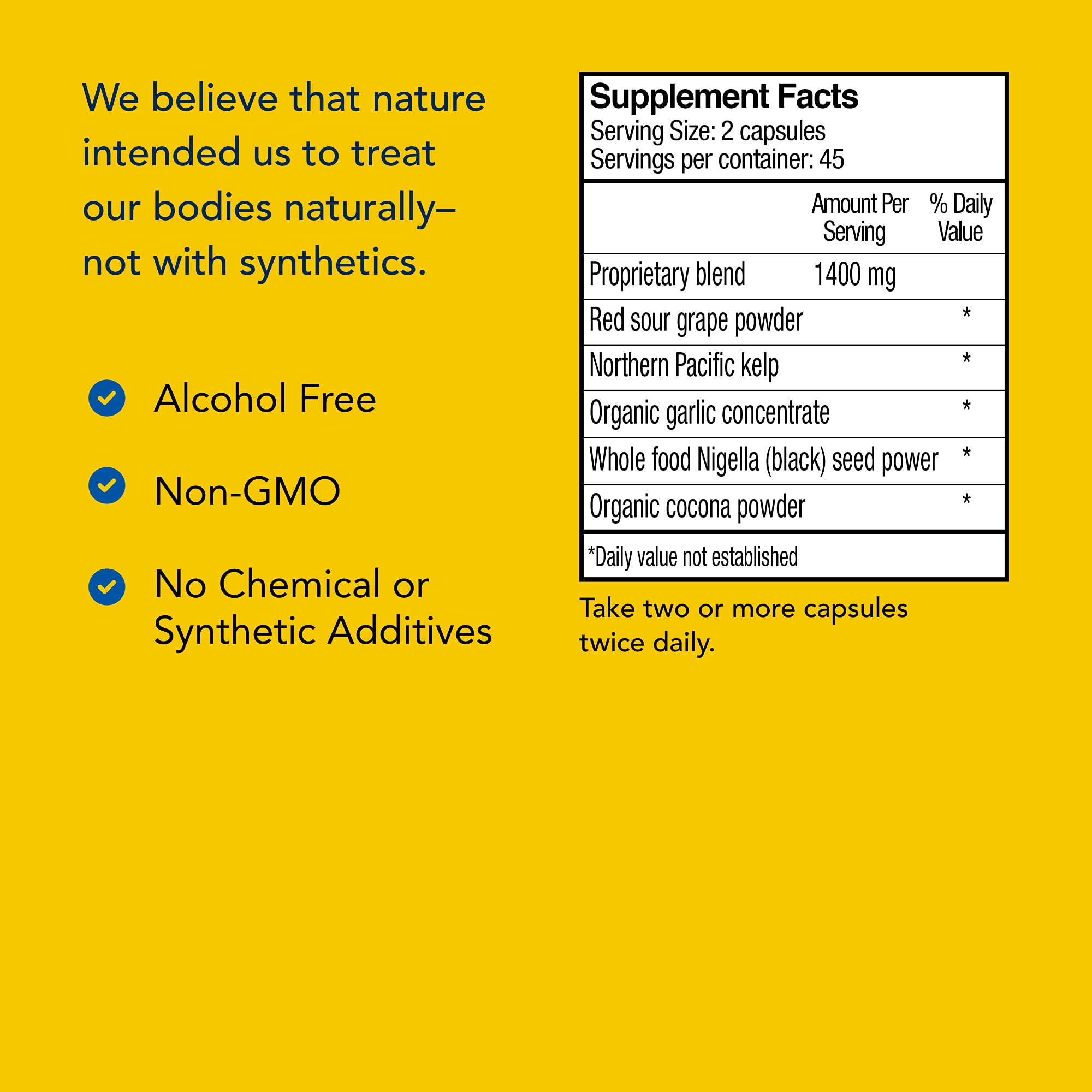 Kelp bottle close‑up emphasizing mineral content and natural nutrition