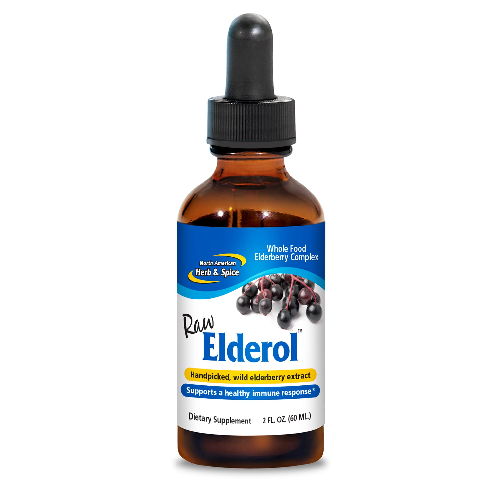 North American Herb & Spice Elderol bottle front view for daily immune support.