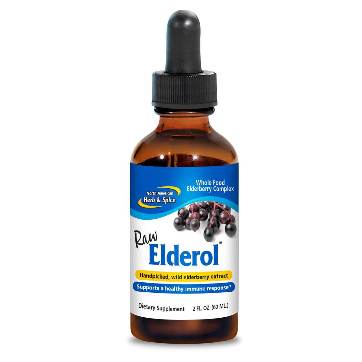 North American Herb & Spice Elderol bottle front view for daily immune support.