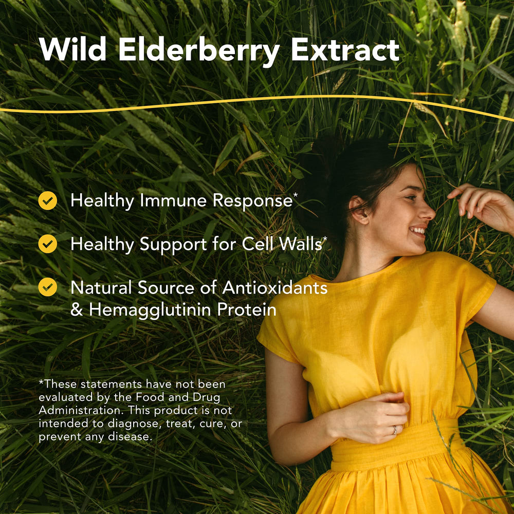 North American Herb & Spice Elderol bottle label close-up highlighting elderberry extract.