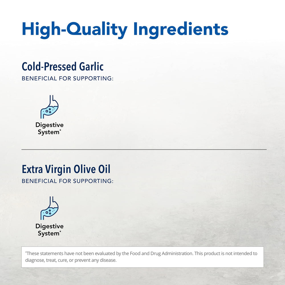 Garlex ingredients in glass emphasize cold-pressed oils for rich flavor.