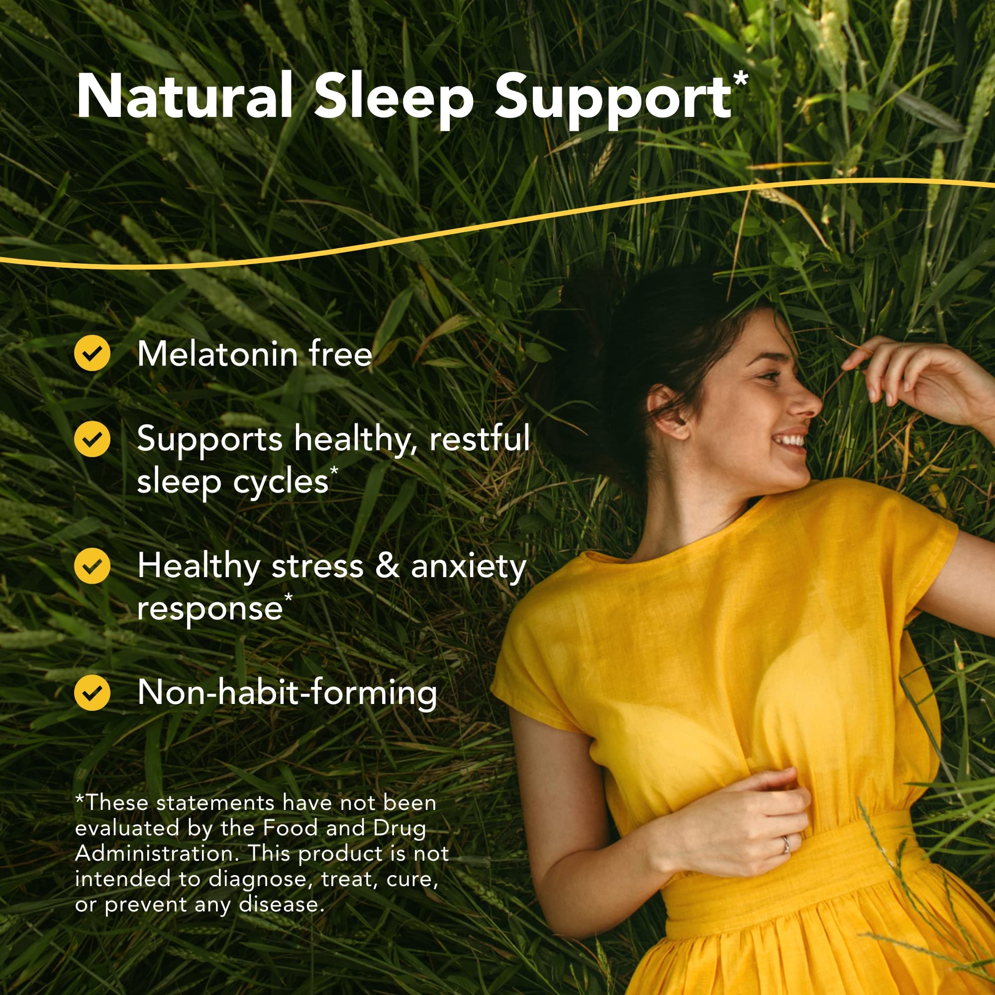 Herbal-zzZs capsules close up showing melatonin-free formula for nightly use.