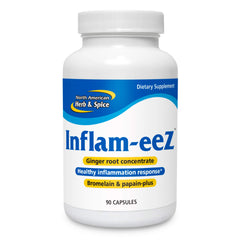 Inflam-eez bottle from North American Herb and Spice for convenient daily dosing.
