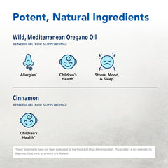 North American Herb and Spice Kid-e-kare chamomile and hops blend highlighting calming aroma.
