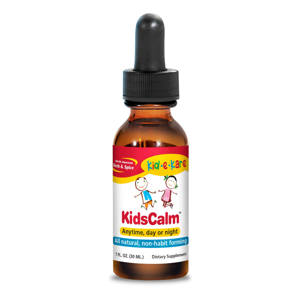 North American Herb and Spice Kid-e-kare KidsCalm bottle for bedtime routines.